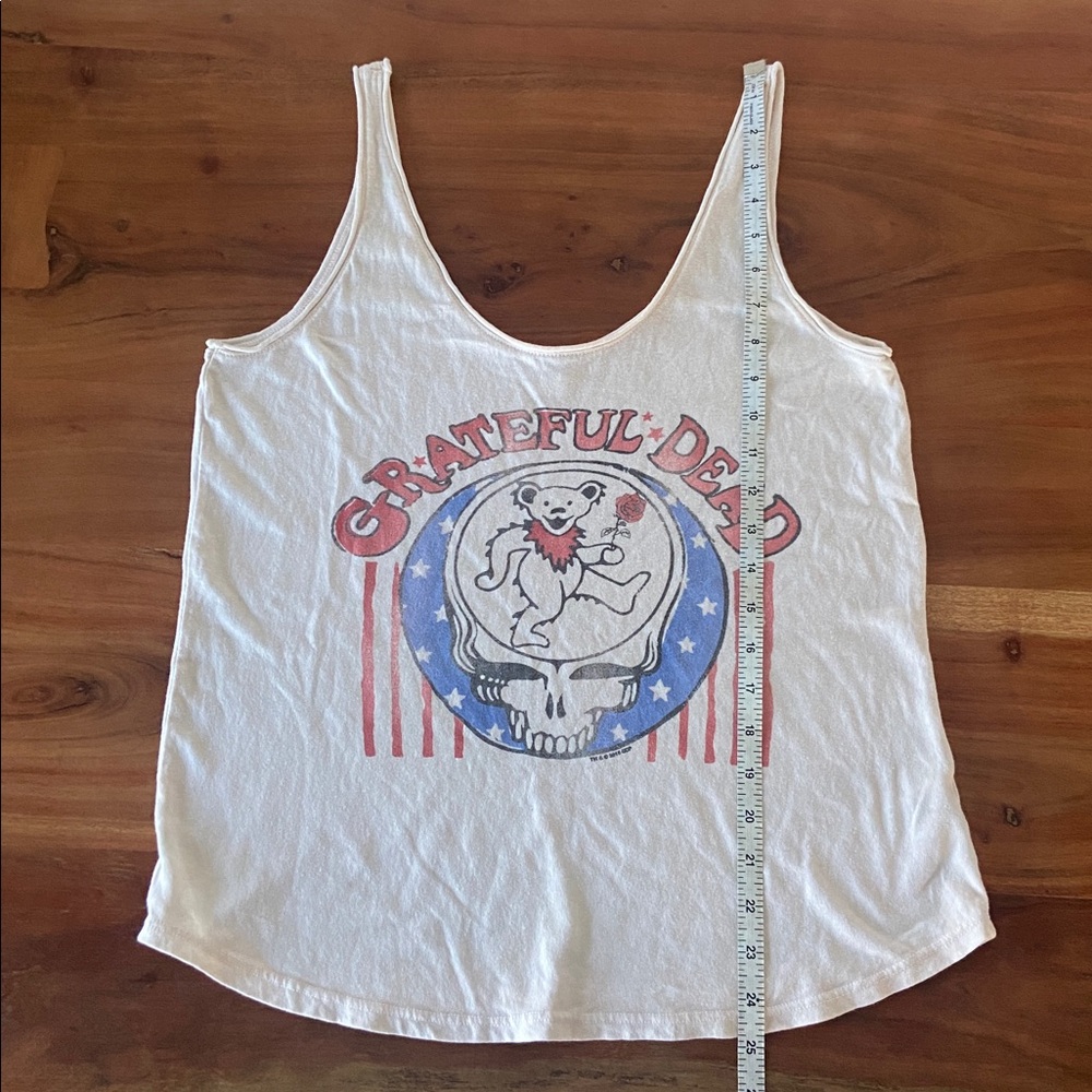 Junk Food Grateful Dead cream tank top scoop neck shirt vintage band tee small - Picture 15 of 16